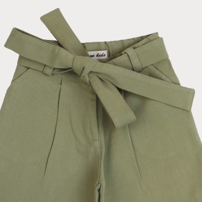 شلوارک‏ کتان ‏دمپا پاکتی (ست با کد 1886)