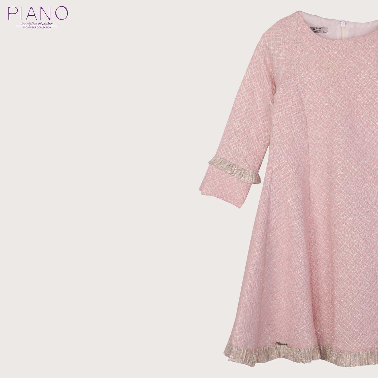 پیراهن دخترانه با حاشیه طلائی