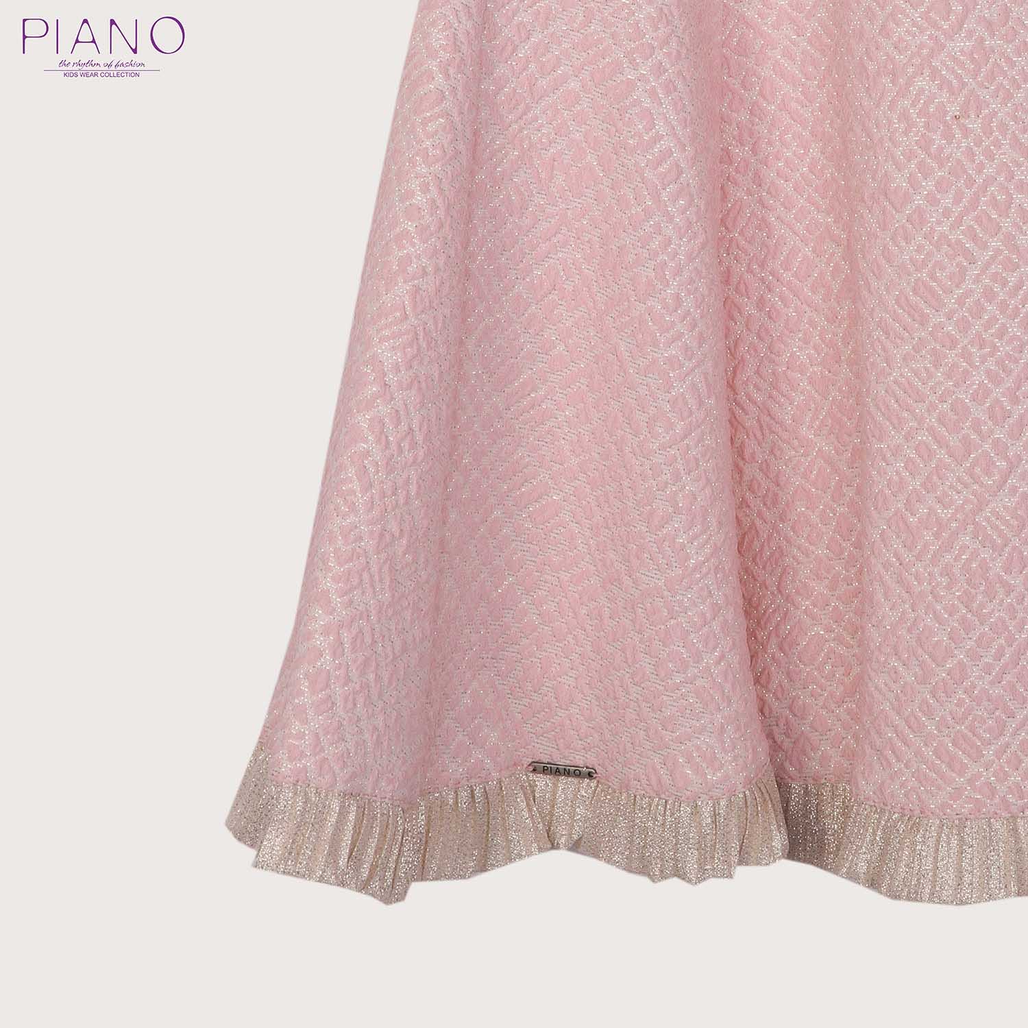 پیراهن دخترانه با حاشیه طلائی