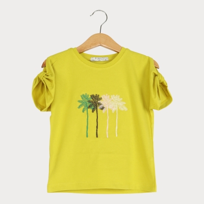 تیشرت‏ یکرو لایکرا آستین ‏پاپیون (ست با کد 1892)