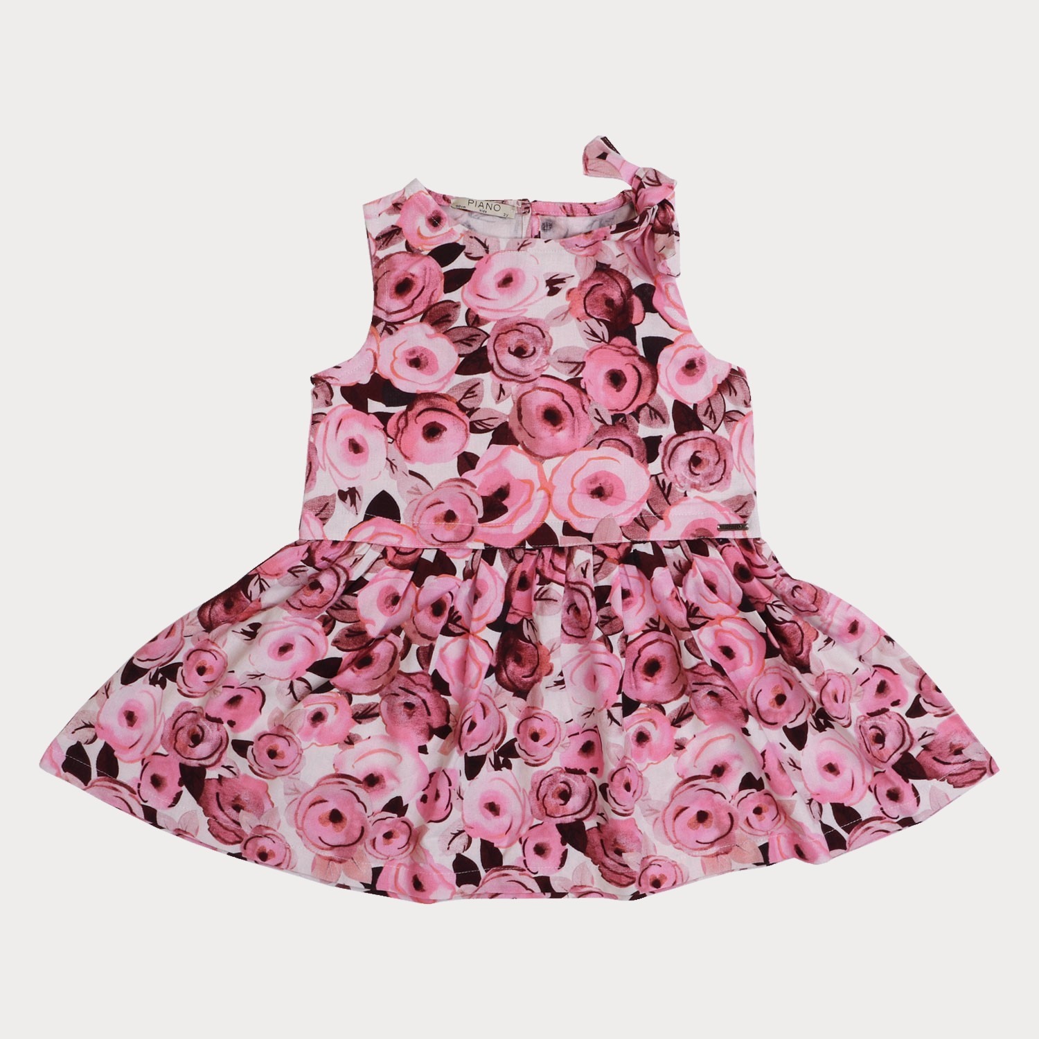 پیراهن ‏لینن ‏گلدار حلقه ‏ای