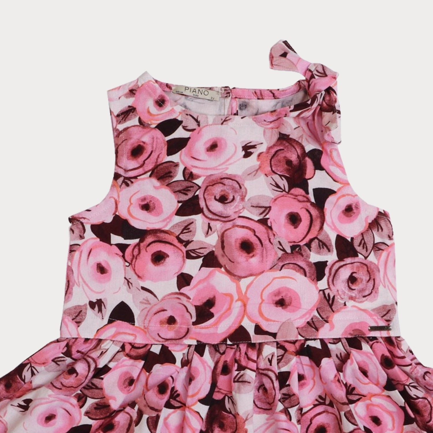 پیراهن ‏لینن ‏گلدار حلقه ‏ای