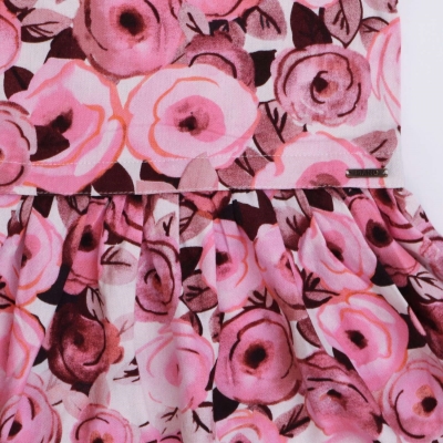 پیراهن ‏لینن ‏گلدار حلقه ‏ای