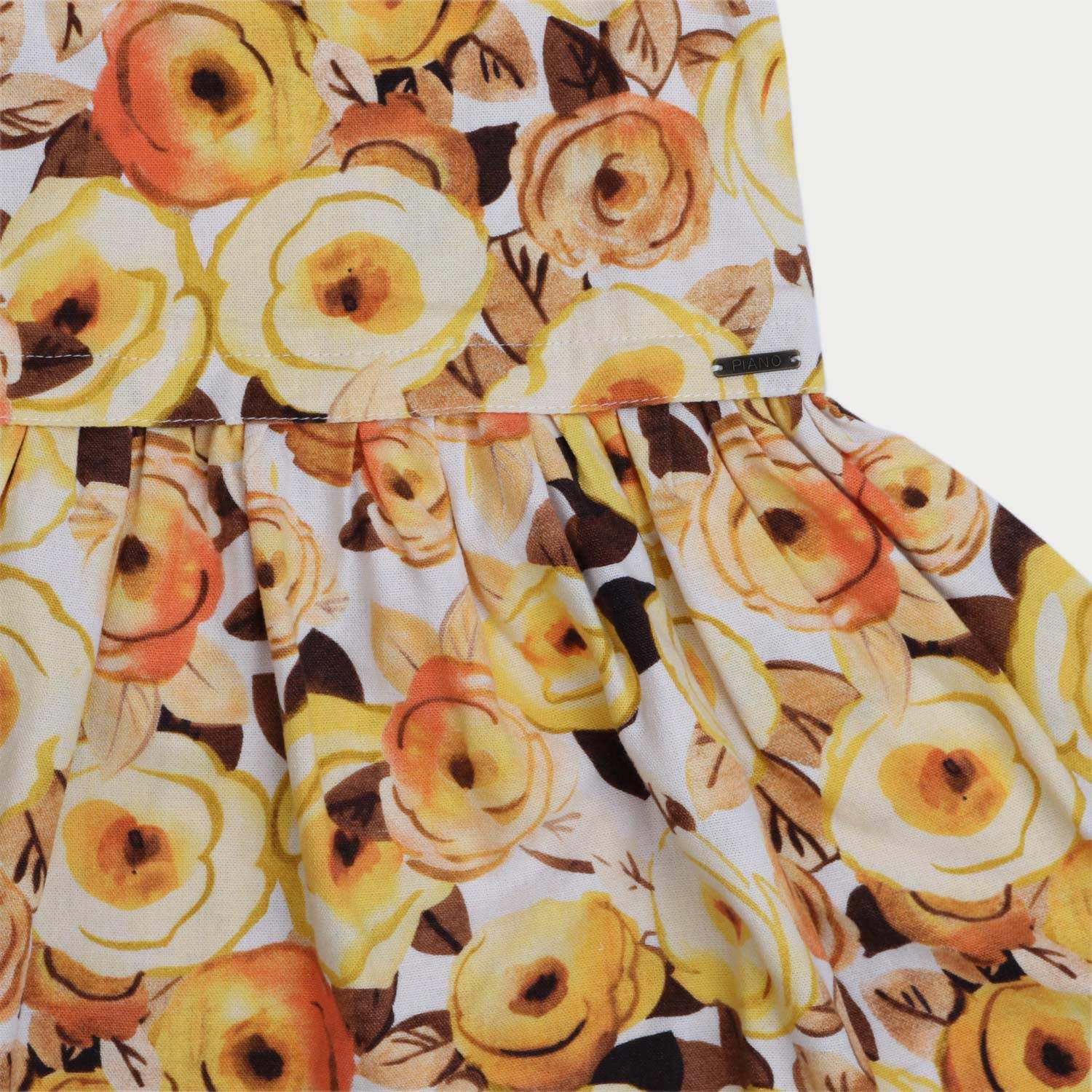 پیراهن ‏لینن ‏گلدار حلقه ‏ای