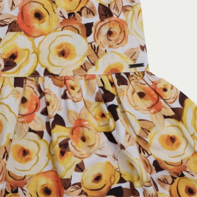 پیراهن ‏لینن ‏گلدار حلقه ‏ای