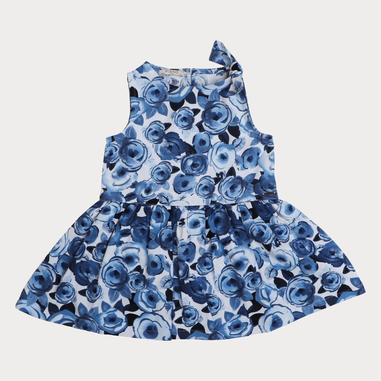 پیراهن ‏لینن ‏گلدار حلقه ‏ای