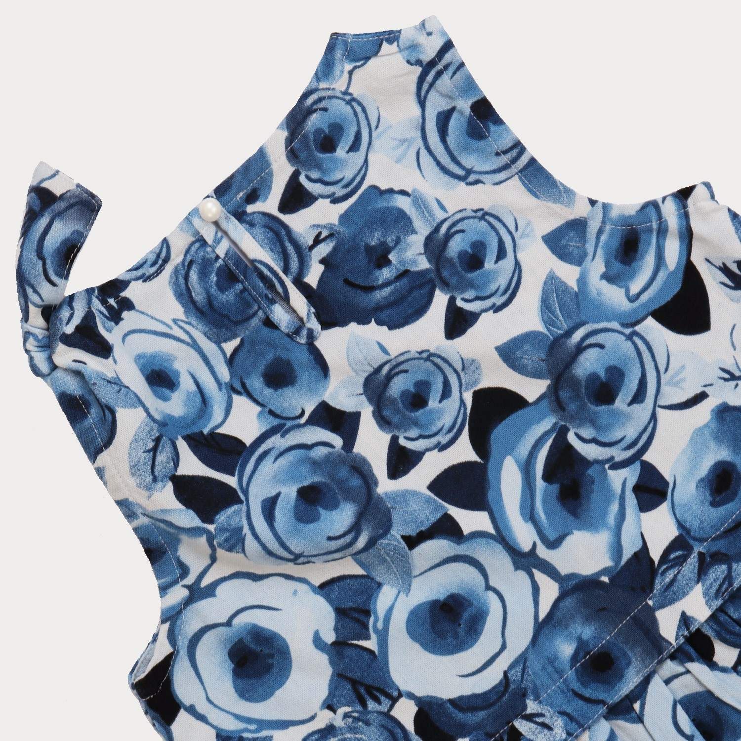 پیراهن ‏لینن ‏گلدار حلقه ‏ای