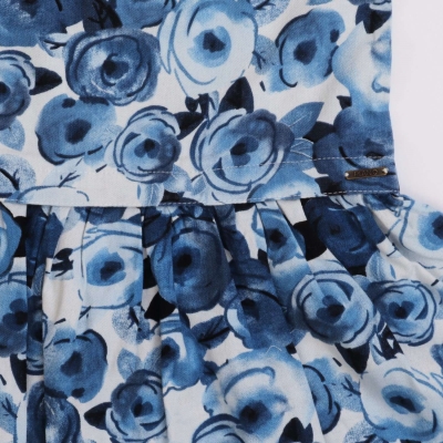 پیراهن ‏لینن ‏گلدار حلقه ‏ای