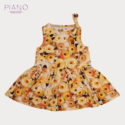 پیراهن ‏لینن ‏گلدار حلقه ‏ای