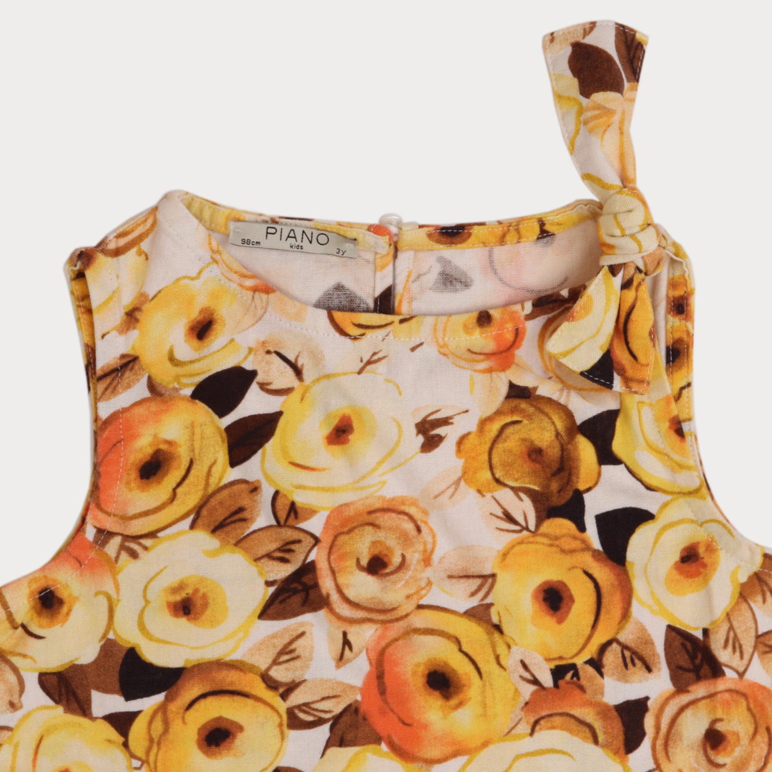 پیراهن ‏لینن ‏گلدار حلقه ‏ای