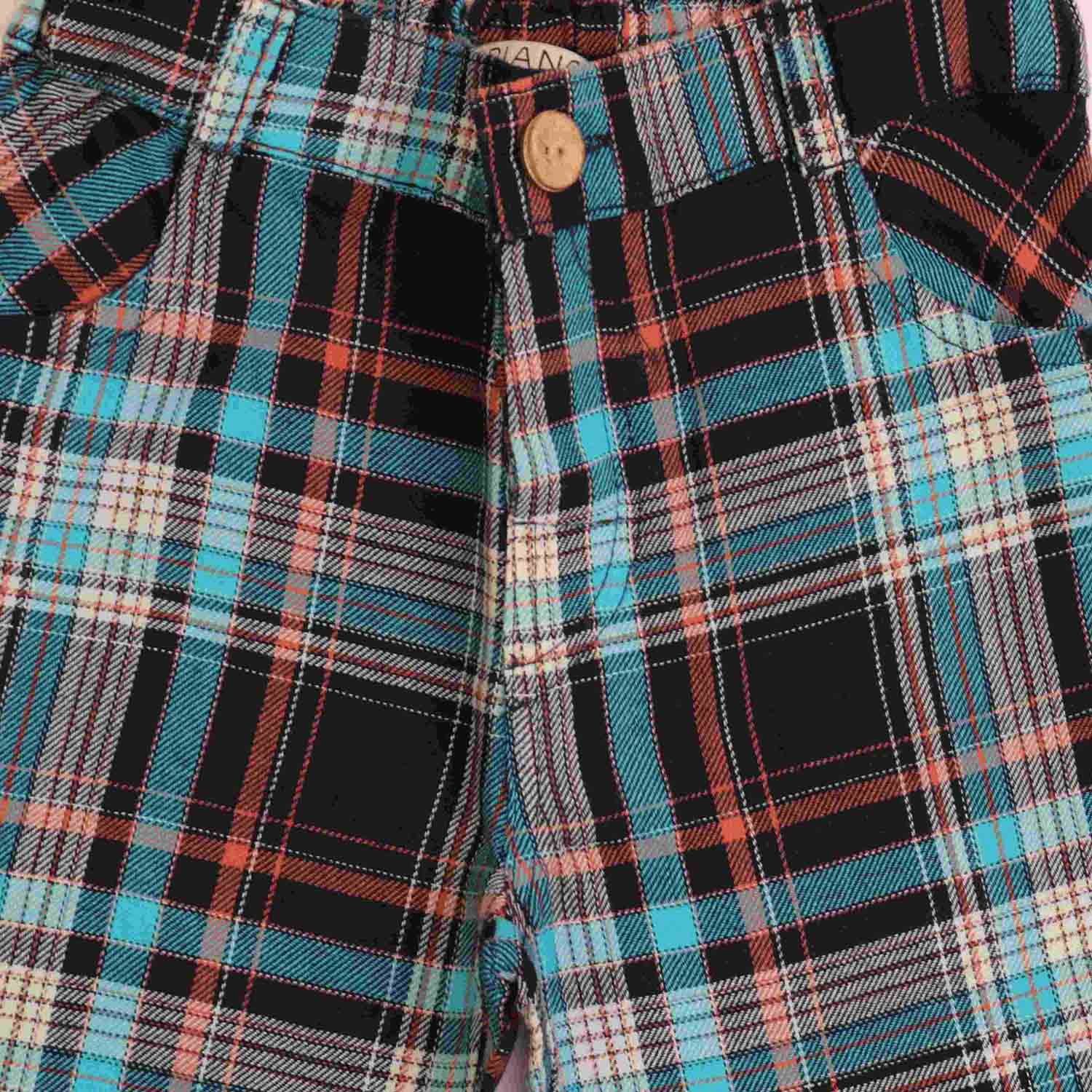 شلوارک ‏ایندیگو چهارخانه‏ (ست با کد 1935)