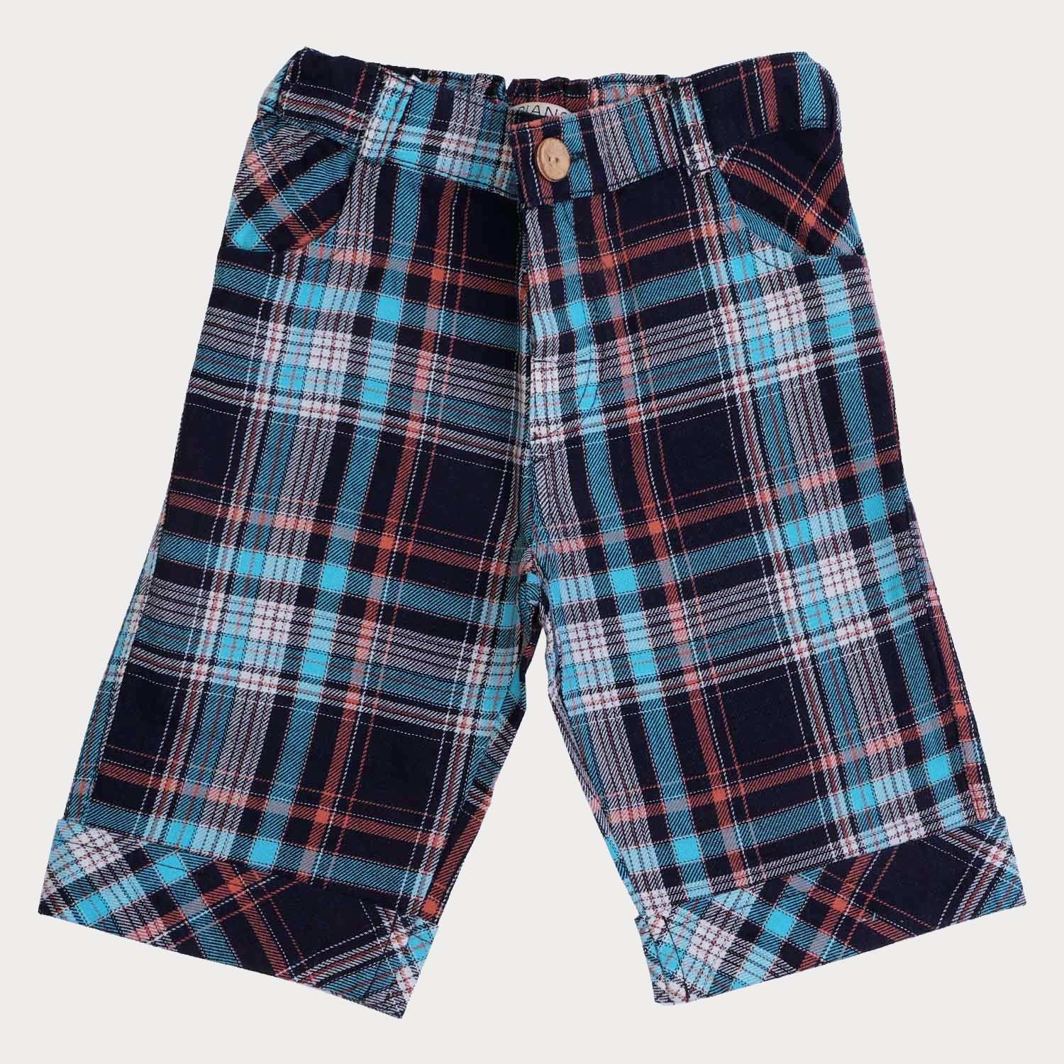 شلوارک ‏ایندیگو چهارخانه‏ (ست با کد 1935)