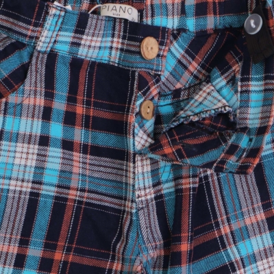 شلوارک ‏ایندیگو چهارخانه‏ (ست با کد 1935)