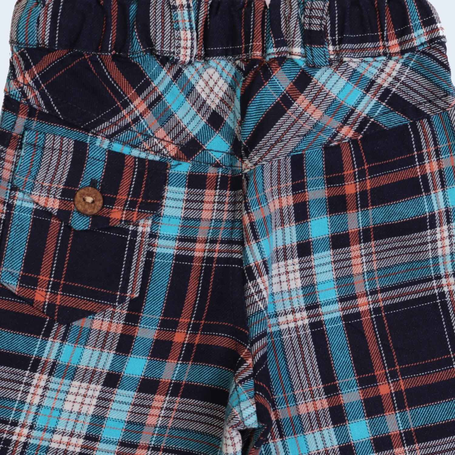 شلوارک ‏ایندیگو چهارخانه‏ (ست با کد 1935)