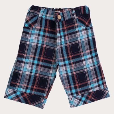 شلوارک ‏ایندیگو چهارخانه‏ (ست با کد 1936)