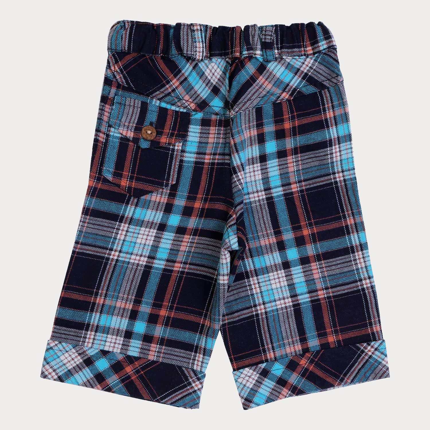 شلوارک ‏ایندیگو چهارخانه‏ (ست با کد 1936)