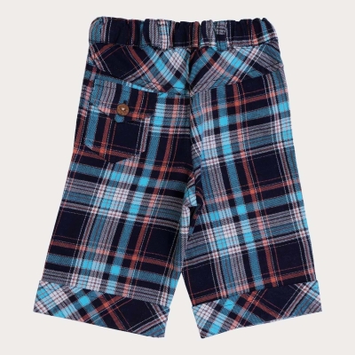 شلوارک ‏ایندیگو چهارخانه‏ (ست با کد 1936)