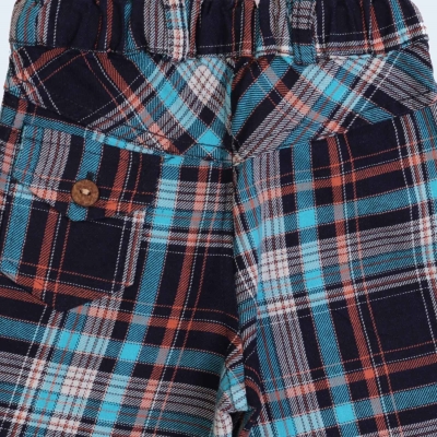 شلوارک ‏ایندیگو چهارخانه‏ (ست با کد 1936)