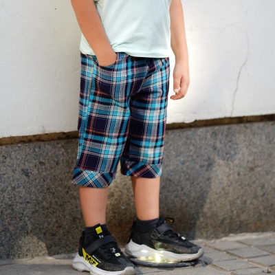 شلوارک ‏ایندیگو چهارخانه‏ (ست با کد 1936)