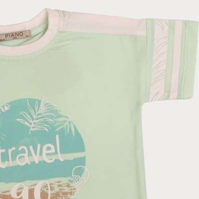 تیشرت‏ یکرو لایکرا سرشانه‏ برش‏ دار