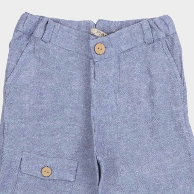 شلوارک‏ لینن ‏افکت ‏دار‏ جیب ‏دار