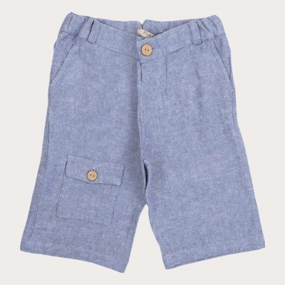 شلوارک‏ لینن ‏افکت ‏دار‏ جیب ‏دار