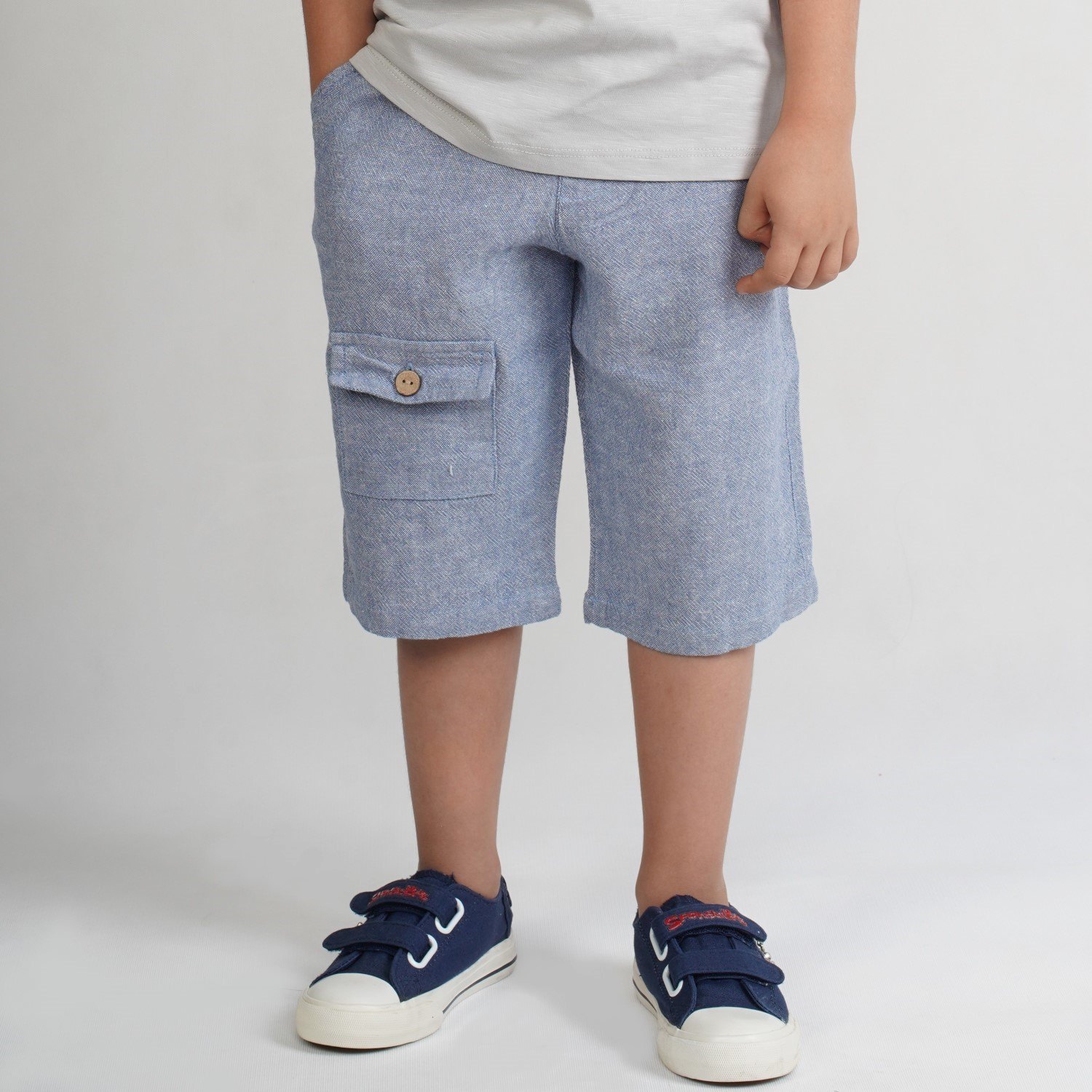 شلوارک‏ لینن ‏افکت ‏دار‏ جیب ‏دار