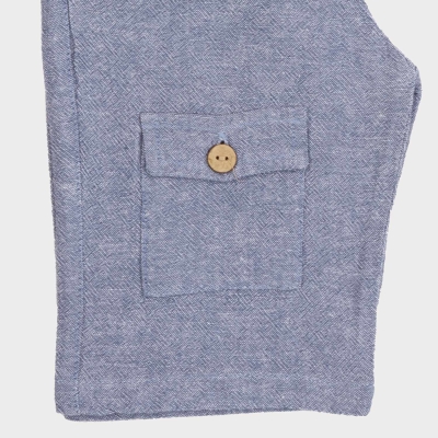 شلوارک‏ لینن ‏افکت ‏دار‏ جیب ‏دار