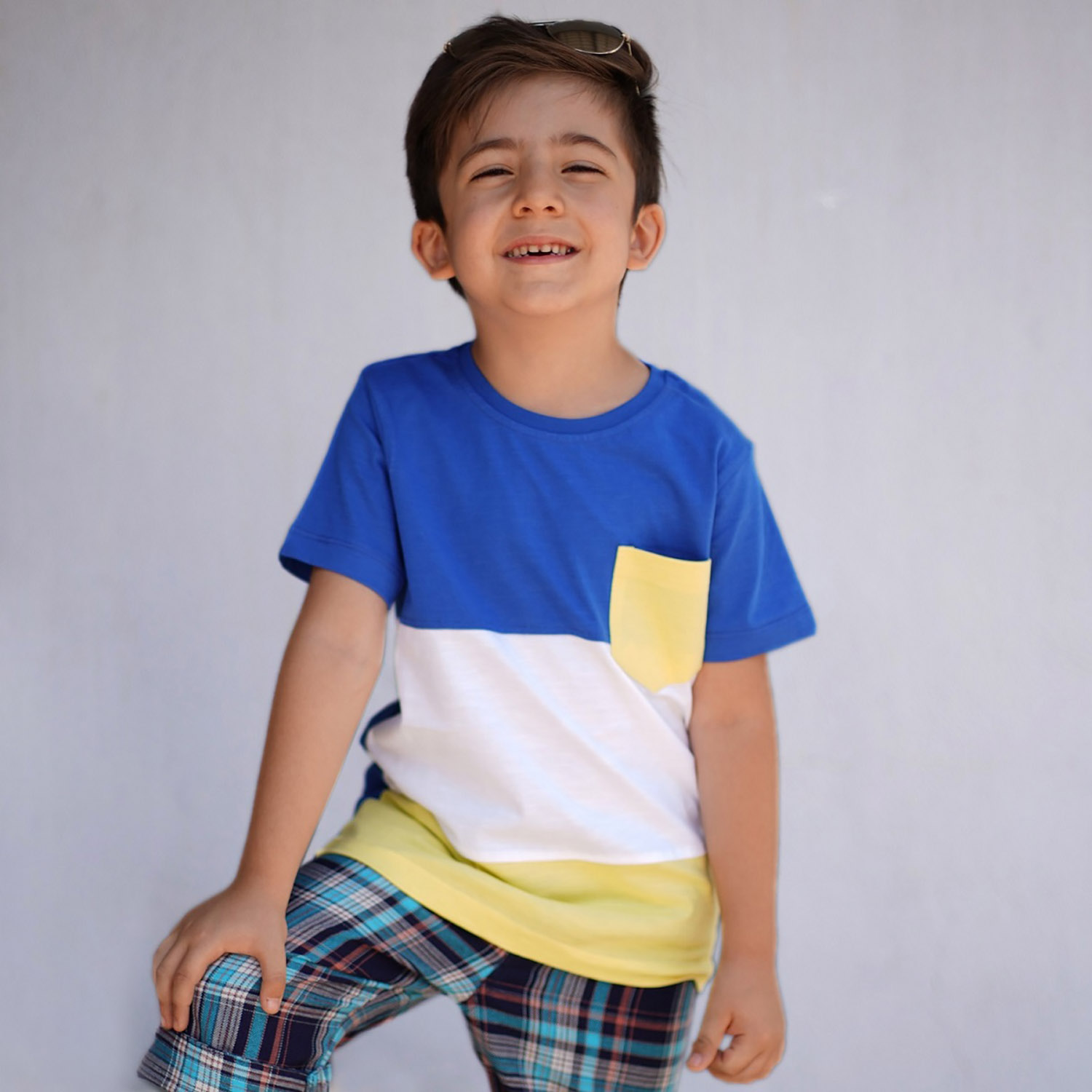 تیشرت ‏یکرو اسلپ ‏با برش‏ و جیب