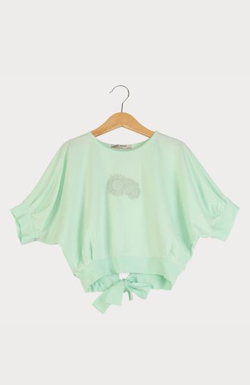 بلوز ویسکوز آستین کوتاه ‏کیمونو