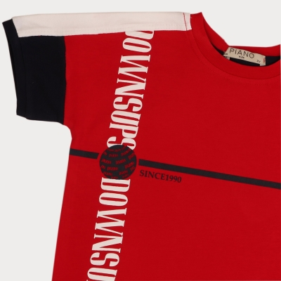 تیشرت‏ یکرو لایکرا آستین ‏برش‏ دار (ست با کد 1912)