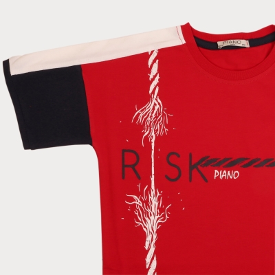 تیشرت‏ یکرو لایکرا آستین ‏برش‏ دار (ست با کد 1913)