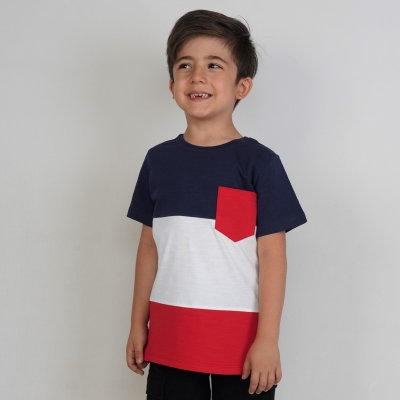 تیشرت ‏یکرو اسلپ ‏با برش‏ و جیب