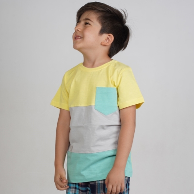 تیشرت ‏یکرو اسلپ ‏با برش‏ و جیب