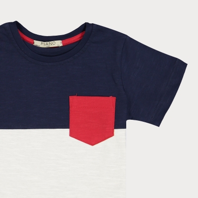 تیشرت ‏یکرو اسلپ ‏با برش‏ و جیب