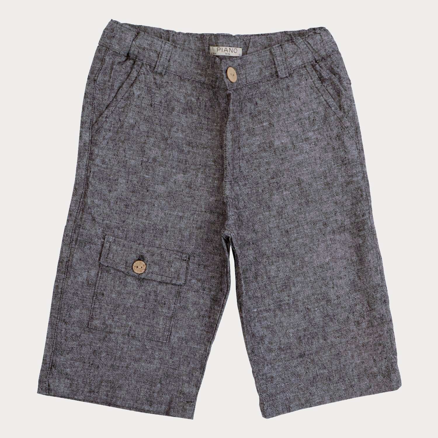 شلوارک‏ لینن ‏افکت ‏دار‏ جیب ‏دار