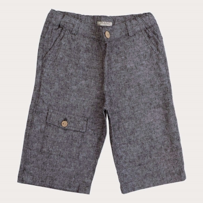 شلوارک‏ لینن ‏افکت ‏دار‏ جیب ‏دار