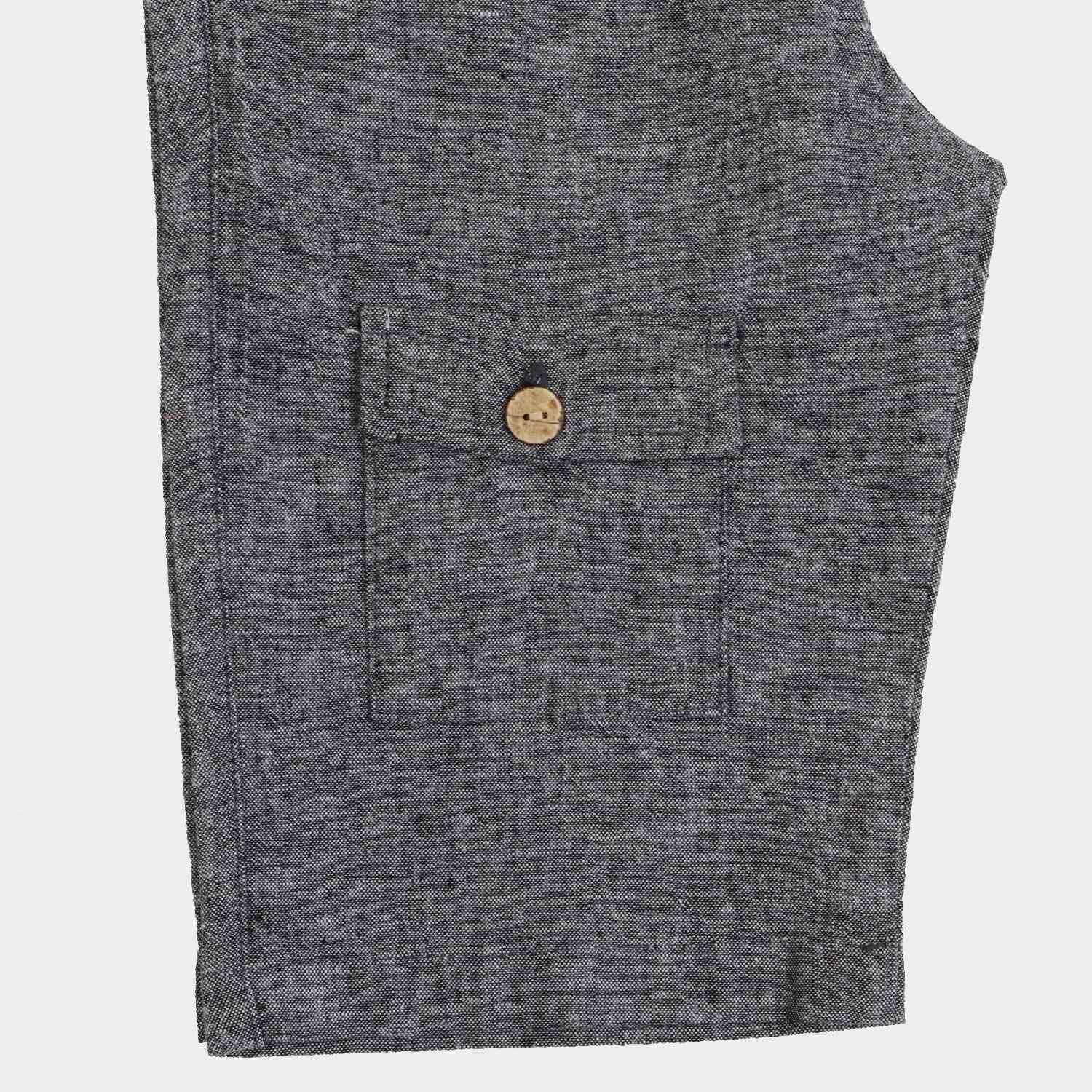 شلوارک‏ لینن ‏افکت ‏دار‏ جیب ‏دار