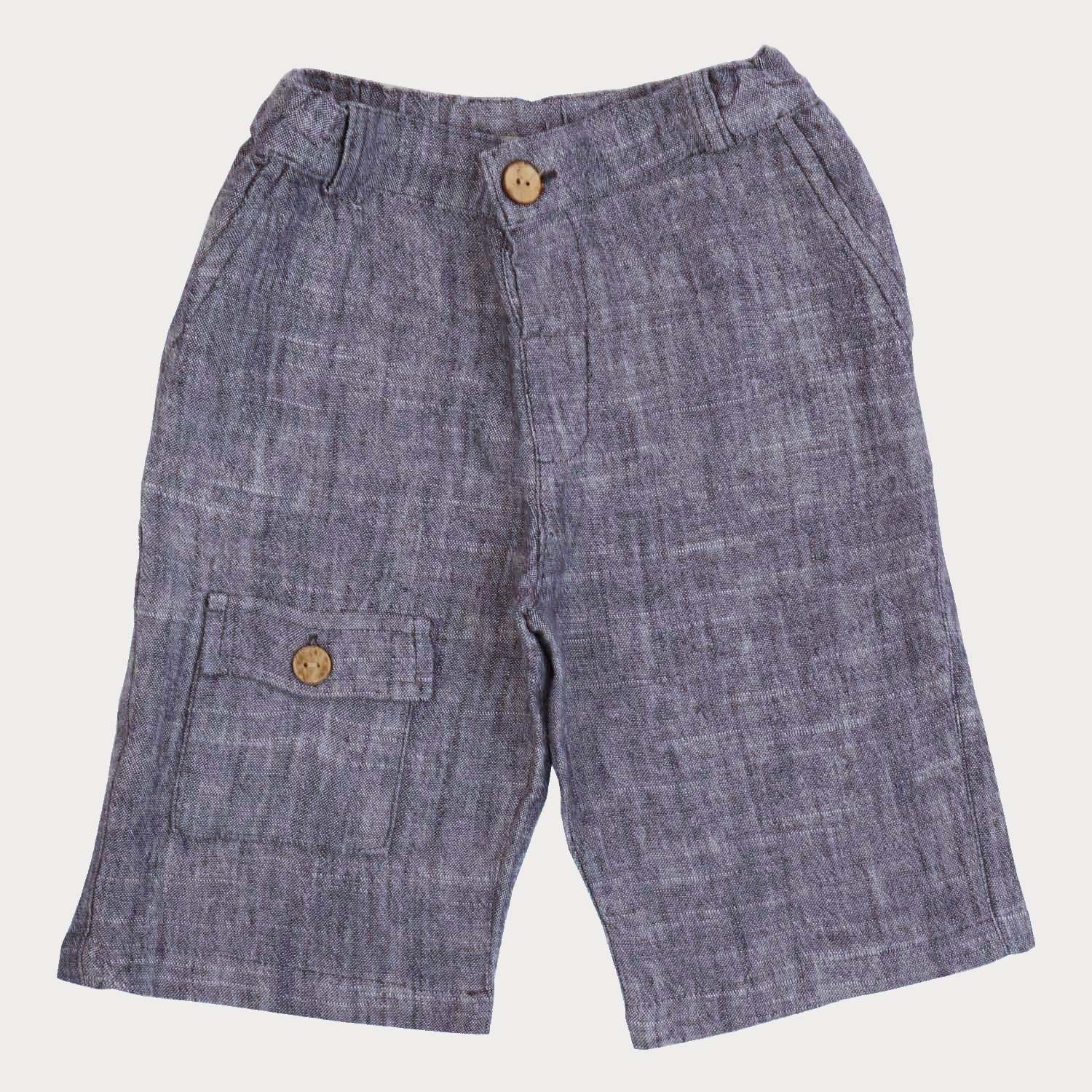 شلوارک‏ لینن ‏افکت ‏دار‏ جیب ‏دار