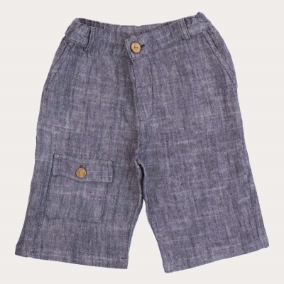 شلوارک‏ لینن ‏افکت ‏دار‏ جیب ‏دار