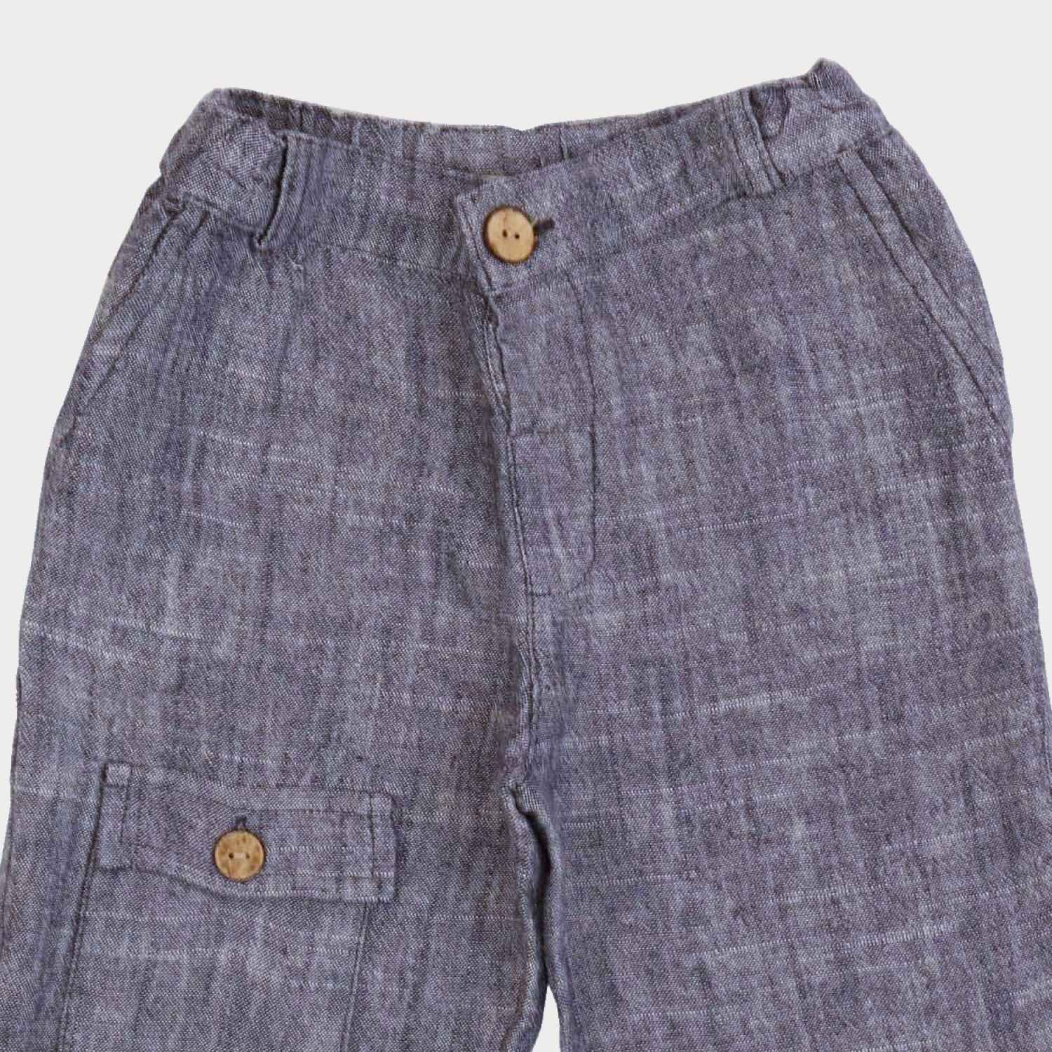 شلوارک‏ لینن ‏افکت ‏دار‏ جیب ‏دار