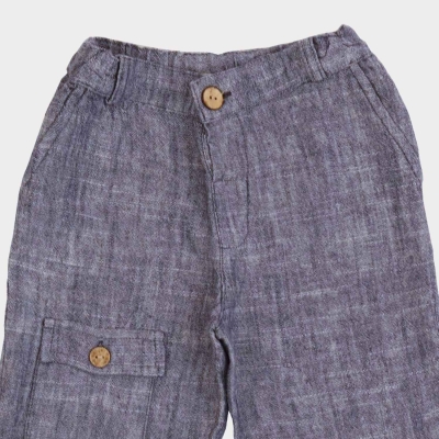 شلوارک‏ لینن ‏افکت ‏دار‏ جیب ‏دار