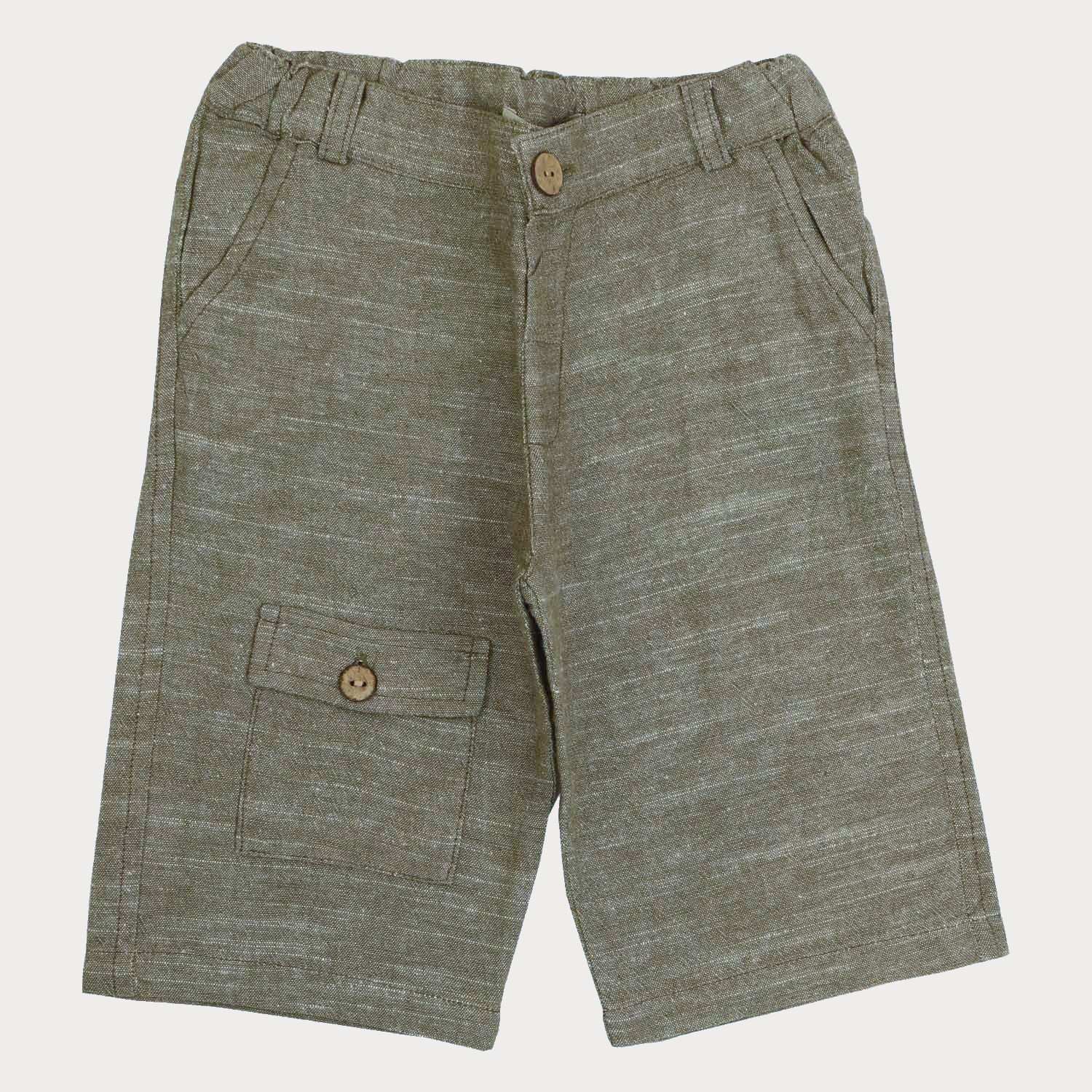 شلوارک‏ لینن ‏افکت ‏دار‏ جیب ‏دار