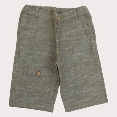 شلوارک‏ لینن ‏افکت ‏دار‏ جیب ‏دار