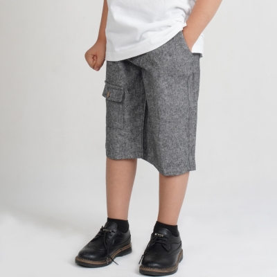 شلوارک‏ لینن ‏افکت ‏دار‏ جیب ‏دار