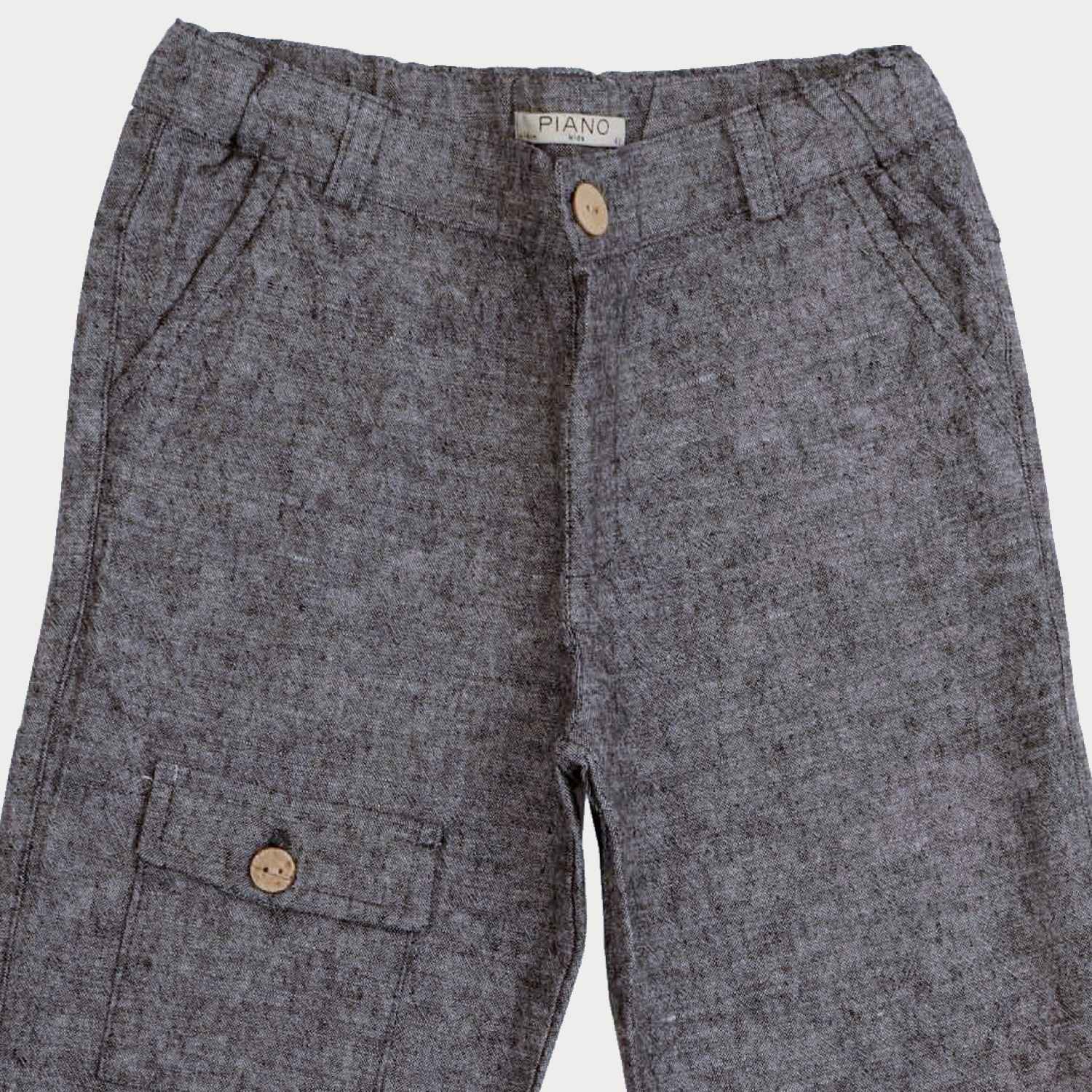 شلوارک‏ لینن ‏افکت ‏دار‏ جیب ‏دار