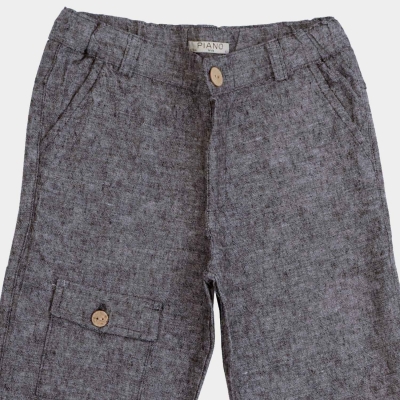 شلوارک‏ لینن ‏افکت ‏دار‏ جیب ‏دار