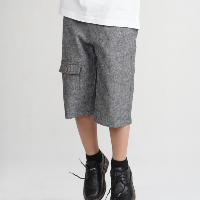 شلوارک‏ لینن ‏افکت ‏دار‏ جیب ‏دار