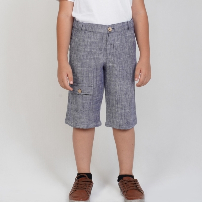 شلوارک‏ لینن ‏افکت ‏دار‏ جیب ‏دار