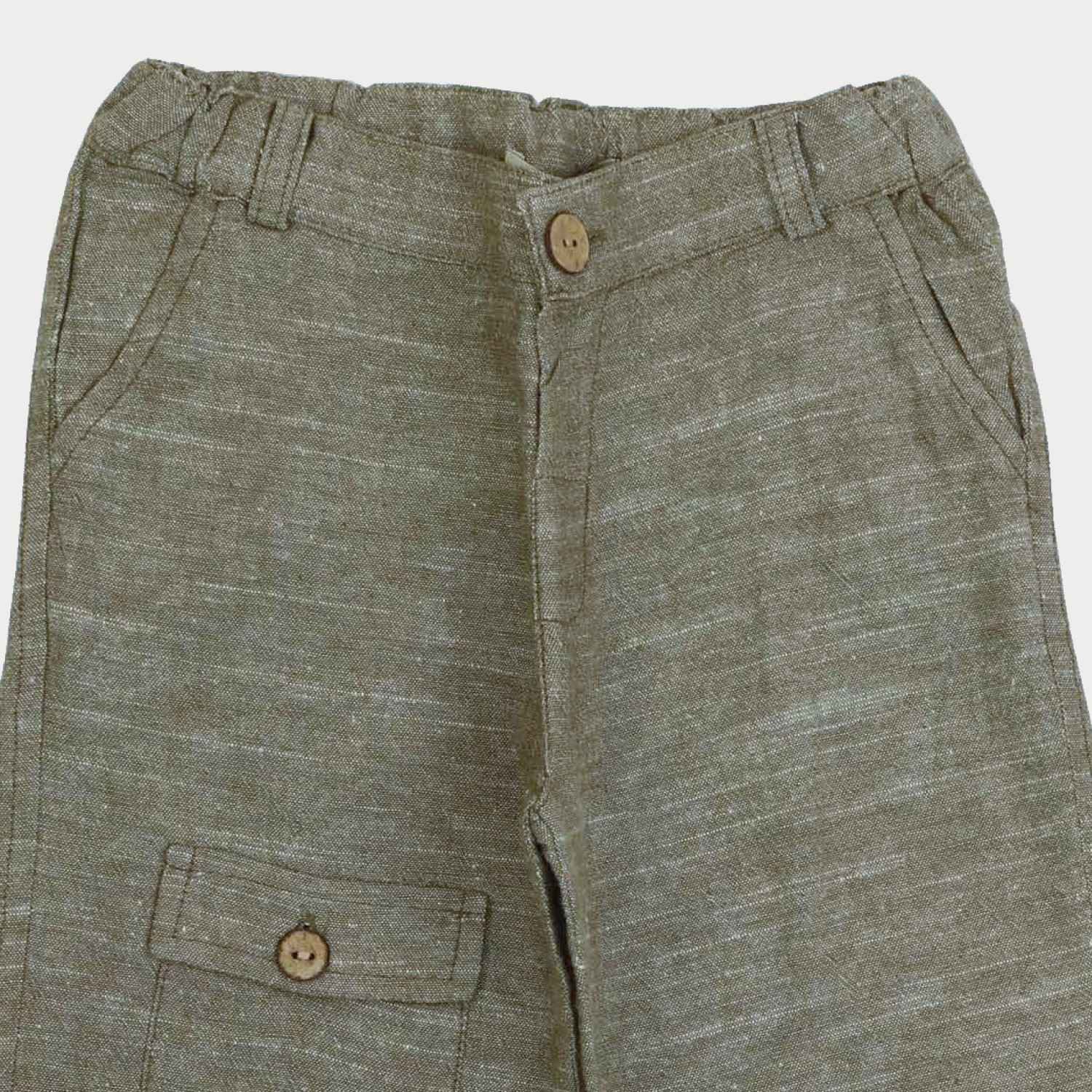 شلوارک‏ لینن ‏افکت ‏دار‏ جیب ‏دار